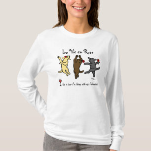 Happy Dancing Labrador Trio Cartoon T-shirt