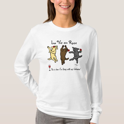 Happy Dancing Labrador Trio Cartoon T-shirt (Voorkant)