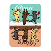 Happy Dancing Labradors Schoon/Vuil Magneet (Verticaal)
