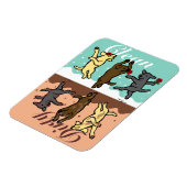 Happy Dancing Labradors Schoon/Vuil Magneet (Linkerzijde)