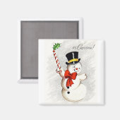 Happy Dancing Snowman  Magnet Magneet (Voorkant / Achterkant)