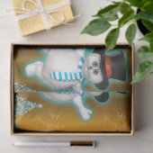 Happy Dancing Snowmen Golden Kerstmis Tissuepapier (Geschenk)