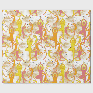 Happy Dancing Yoga Girls Cadeaupapier