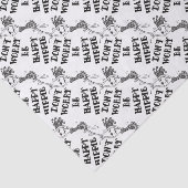 Happy Dansende Hippie (zwarte tekst) Tissuepapier (Detail)