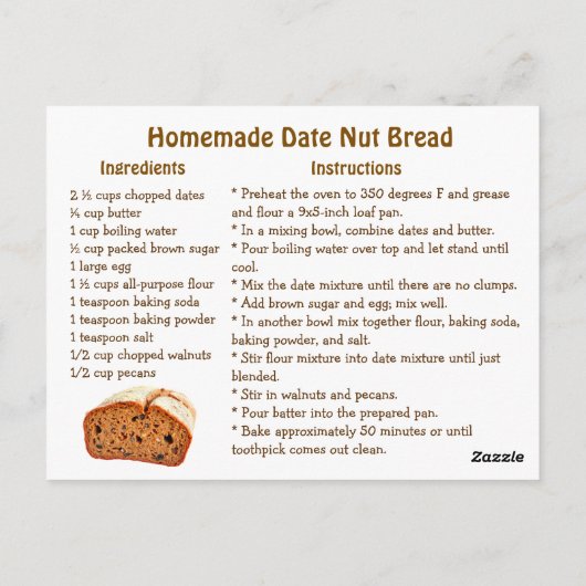 Happy Date Nut Bread Day | December 22nd Briefkaart (Achterkant)