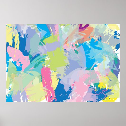 Happy Day Abstracte kunst modern hedendaags Poster (Voorkant)