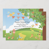 Happy Day Backyard Party Uitnodiging (Voorkant / Achterkant)