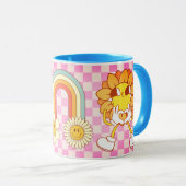 Happy Day blauw handvat mok (Voorkant rechts)