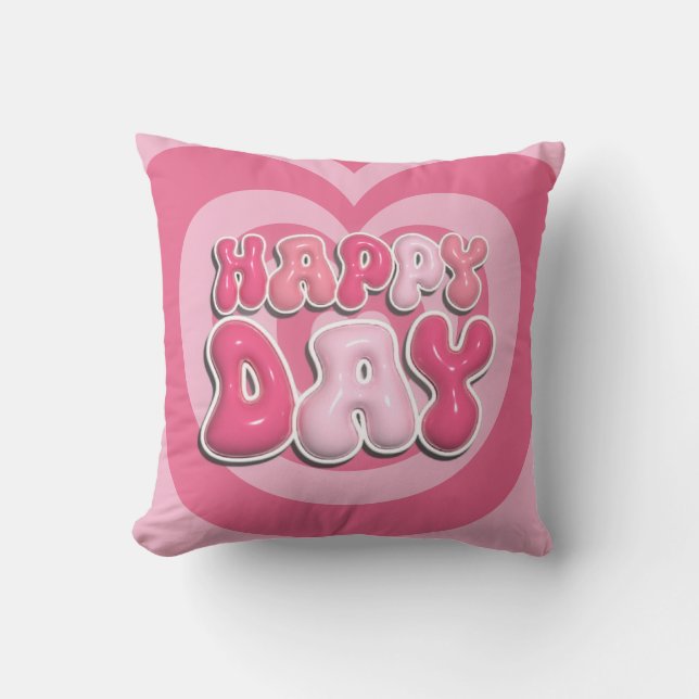 Happy Day Heart Cushion Kussen (Voorkant)