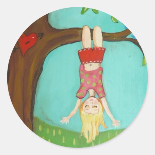 Happy Day Ronde Sticker (Voorkant)