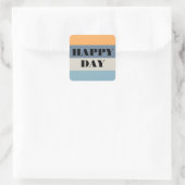 Happy Day Vierkante Sticker (Tas)