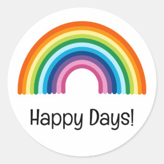 Happy Days minimalistische regenboogpositiviteit Ronde Sticker