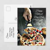 Happy Deep Dish Pizza Day 5 april Briefkaart (Voorkant / Achterkant)