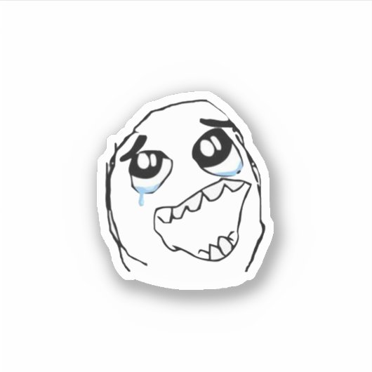 Happy Derp Meme Sticker (Voorkant)