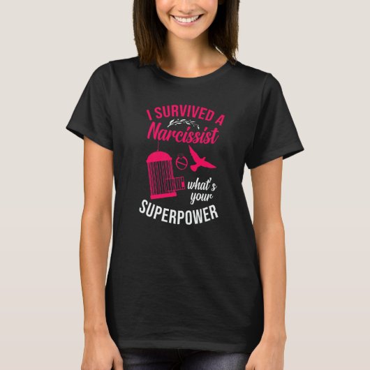 Happy Divorce Party I Survived A Narcissist What's T-shirt (Voorkant)