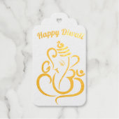 Happy Diwali, aangepaste teksten, goud / kastanjeb Cadeaulabels (Voorkant)