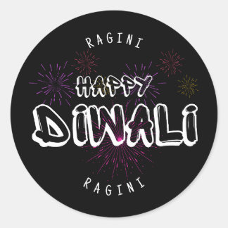 Happy Diwali – aanpasbaar en gepersonaliseerd Ronde Sticker