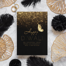 Happy Diwali aanpasbaar luxe zwart en goud