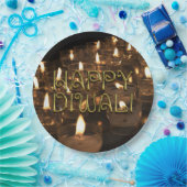 Happy Diwali Candlelight Candles Flame Lichten Papieren Bordje (Feest)