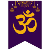 Happy Diwali Celebration Paarse Vlaggetjes (Eerste vlag)