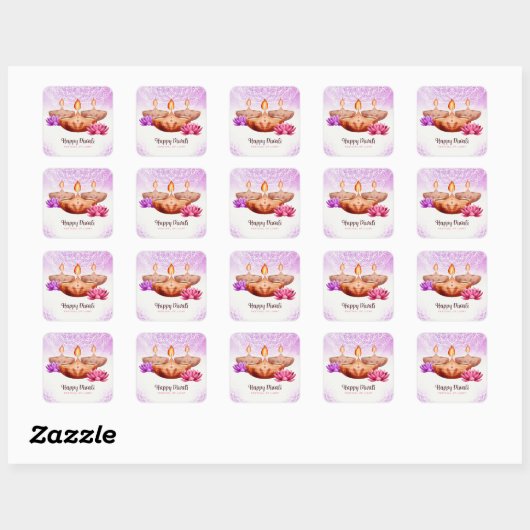 Happy Diwali Classic Vierkante Sticker (Vel)