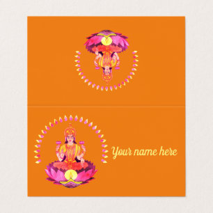 Happy Diwali - Deepalavi Lakshmi Goddess 1 Visitekaartjes