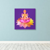 Happy Diwali - Deepalavi Lakshmi Goddess 4 Canvas Afdruk (Insitu (Houten vloer))