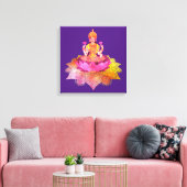Happy Diwali - Deepalavi Lakshmi Goddess 4 Canvas Afdruk (Insitu (Woonkamer))