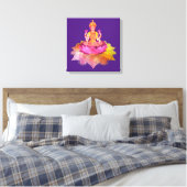 Happy Diwali - Deepalavi Lakshmi Goddess 4 Canvas Afdruk (Insitu (Slaapkamer))