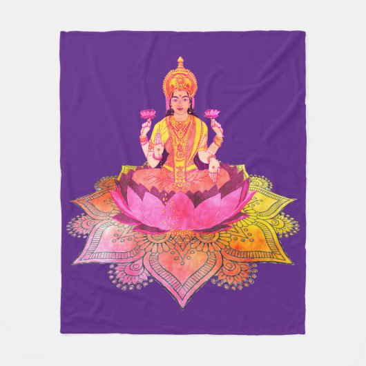 Happy Diwali - Deepalavi Lakshmi Goddess 4 Fleece Deken (Voorkant)
