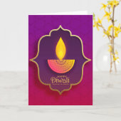 Happy Diwali Deepawali Indian Festival of Lights Kaart (Gele Bloem)