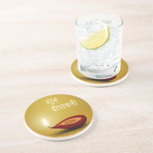 Happy Diwali Diya - Dessous de verre de grès