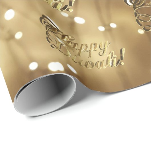 Happy Diwali Elegant Faux Gold Foil Script Cadeaupapier (Rol Hoek)