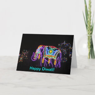 Happy Diwali Elephant Card Kaart