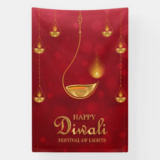 Happy Diwali Festival of Lights Spandoek (Verticaal)
