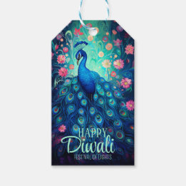 Happy Diwali Festival van Lichten Peacock Cadeaulabel