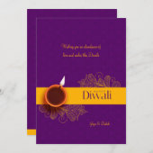 Happy Diwali Flat Vakantie Kaart (Voorkant / Achterkant)