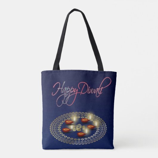 Happy Diwali Ganesha Rangoli - All-Over-Print Tas (Achterkant)