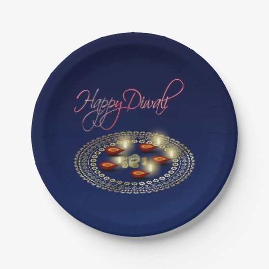 Happy Diwali Ganesha Rangoli - Papier Bord (Voorkant)