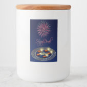 Happy Diwali Ganesha Rangoli Voedsel Container Lab Voedselcontainer Etiket (Voorkant)