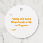 Happy Diwali Geel Rangoli Groet Label (Achterkant)