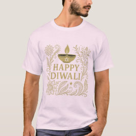 Happy Diwali Gold & Black Mannen Basic T-shirt