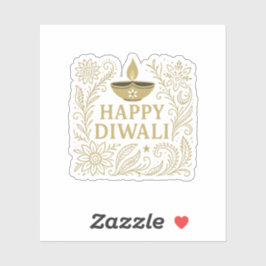 Happy Diwali Gold & Black Sticker Blad