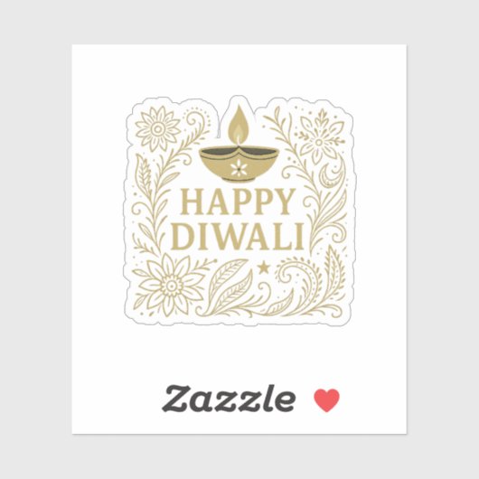 Happy Diwali Gold & Black Sticker Sheet (Feuille)