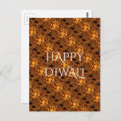 Happy Diwali Greeting Gold Copper Shiny Star Briefkaart (Voorkant / Achterkant)