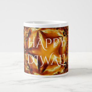Happy Diwali Greeting Gold Copper Shiny Star Grote Koffiekop