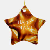 Happy Diwali Greeting Gold Copper Shiny Star Keramisch Ornament (Voorkant)