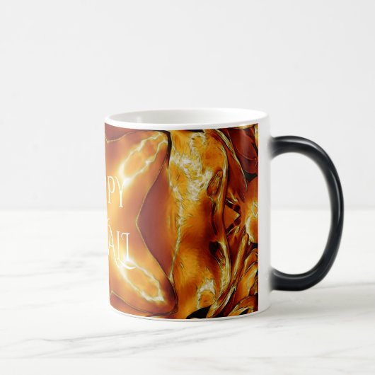 Happy Diwali Greeting Gold Copper Shiny Star Magische Mok (Rechts)