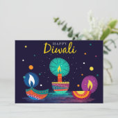 Happy Diwali Holiday Card Feestdagenkaart (Staand voorkant)