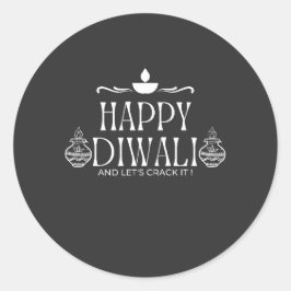 Happy Diwali | Laten we het kraken 2024 Ronde Sticker